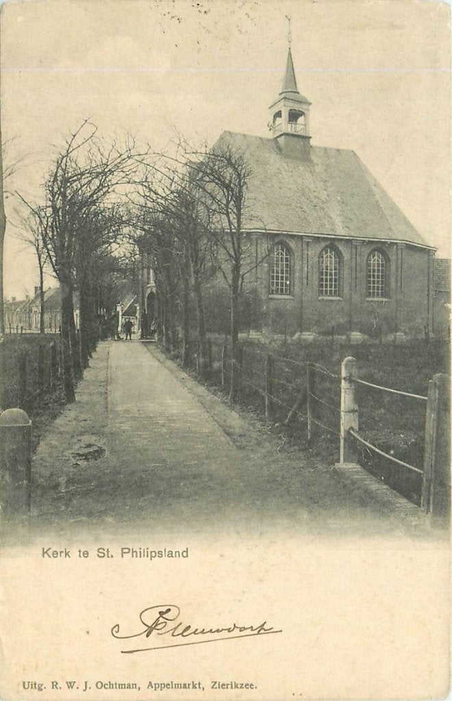 378-309-011 St Philipsland Kerk, Verzamelen, Ansichtkaarten | Nederland, Verzenden, Voor 1920, Zeeland