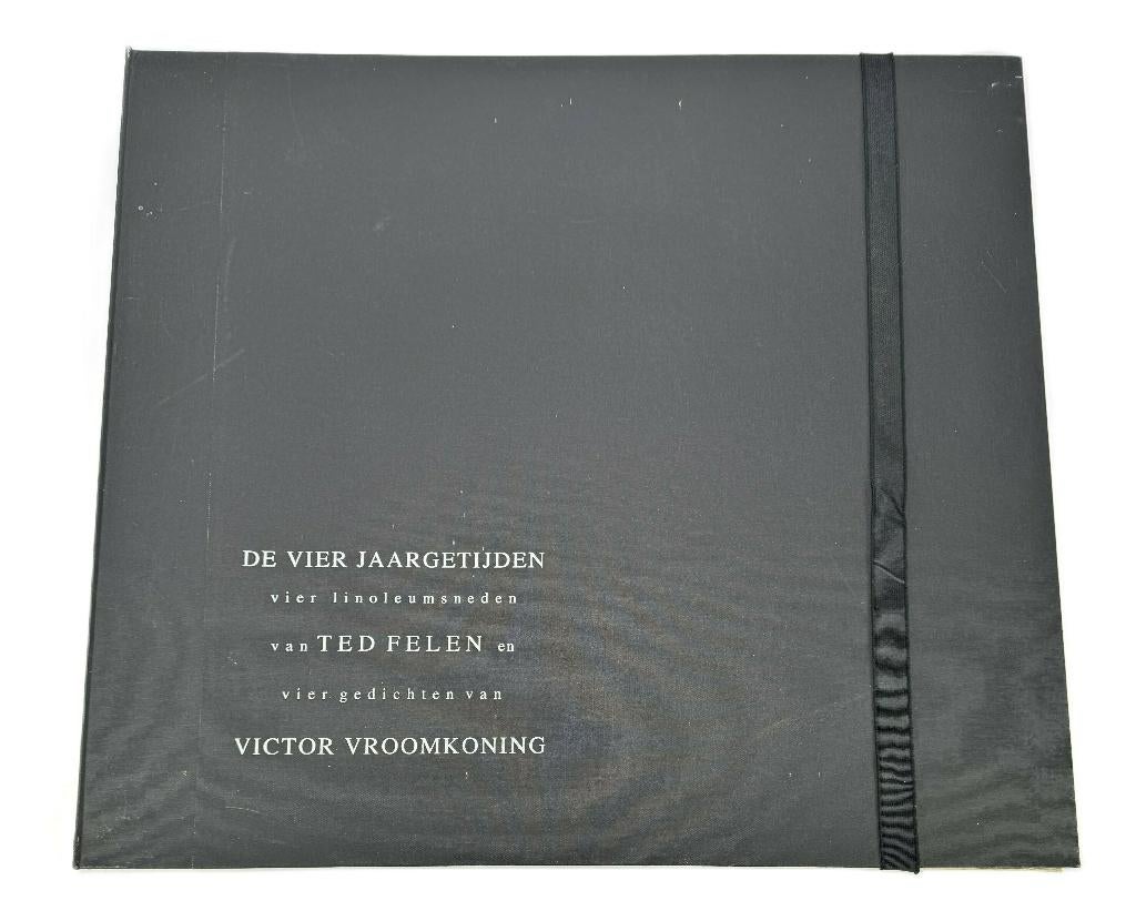 1213. Linoleumsneden, Ted Felen – "De vier jaargetijden", Ophalen of Verzenden