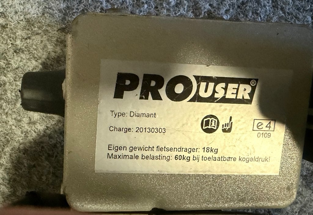 Pro-user type diamant fietsendrager, Auto diversen, Fietsendragers, Zo goed als nieuw, Trekhaakdrager, 2 fietsen, Elektrische fiets