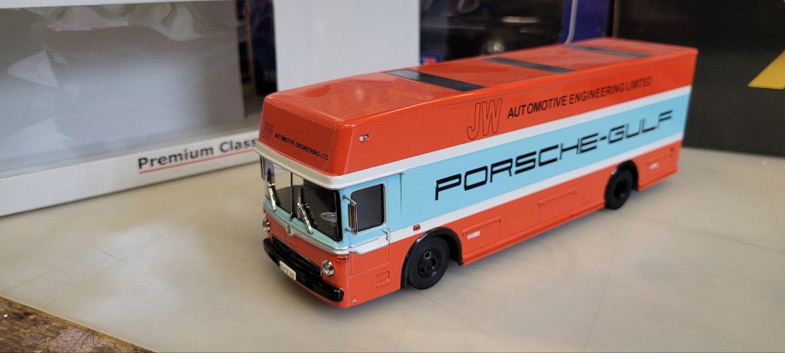Premium Classixxs Mercedes Renntransporter Porsche-Gulf, Ophalen of Verzenden, Zo goed als nieuw, Bus of Vrachtwagen, Overige merken