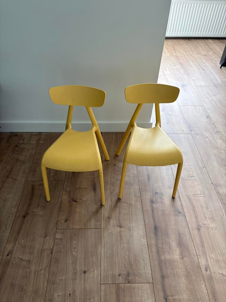 Set van 2 gele stoelen - Modern design van Woood, Ophalen, Kunststof, Gebruikt, Twee