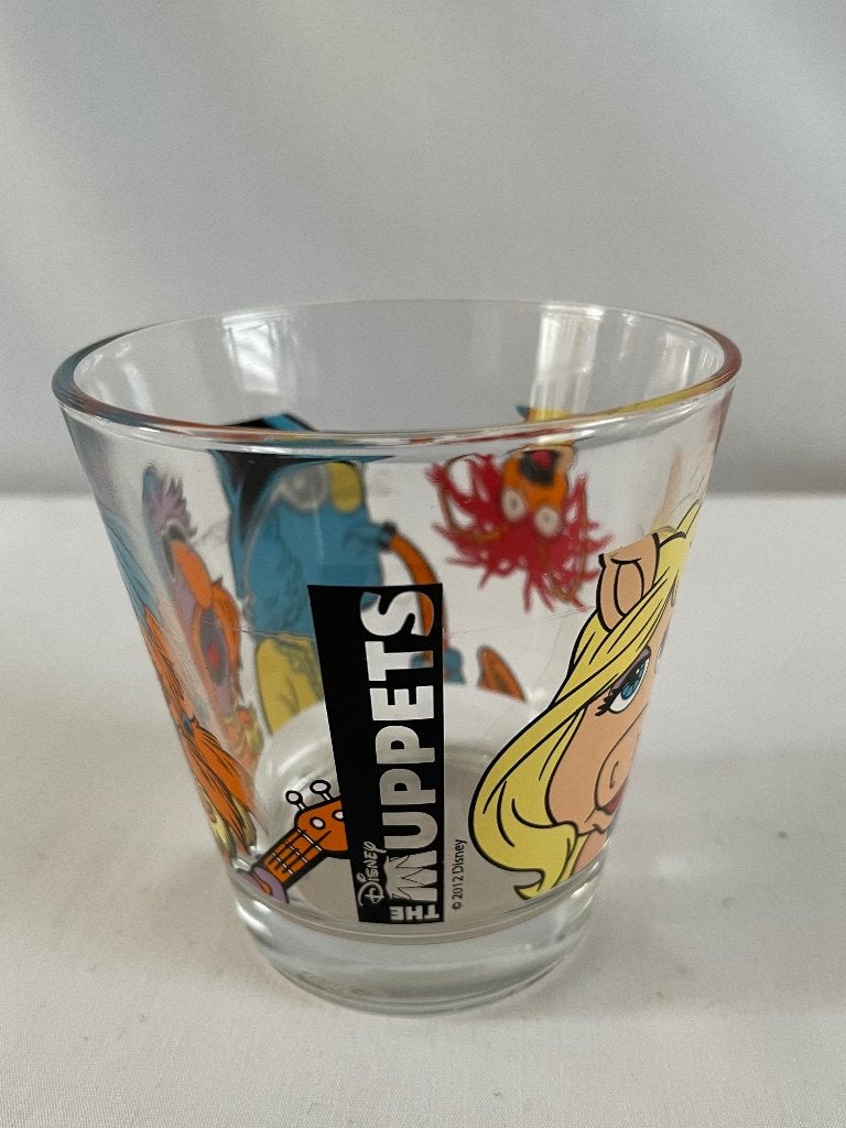 Disney The Muppets Drinkglas – Kermit, Miss Piggy & Animal, Ophalen of Verzenden, Zo goed als nieuw, Waterglas