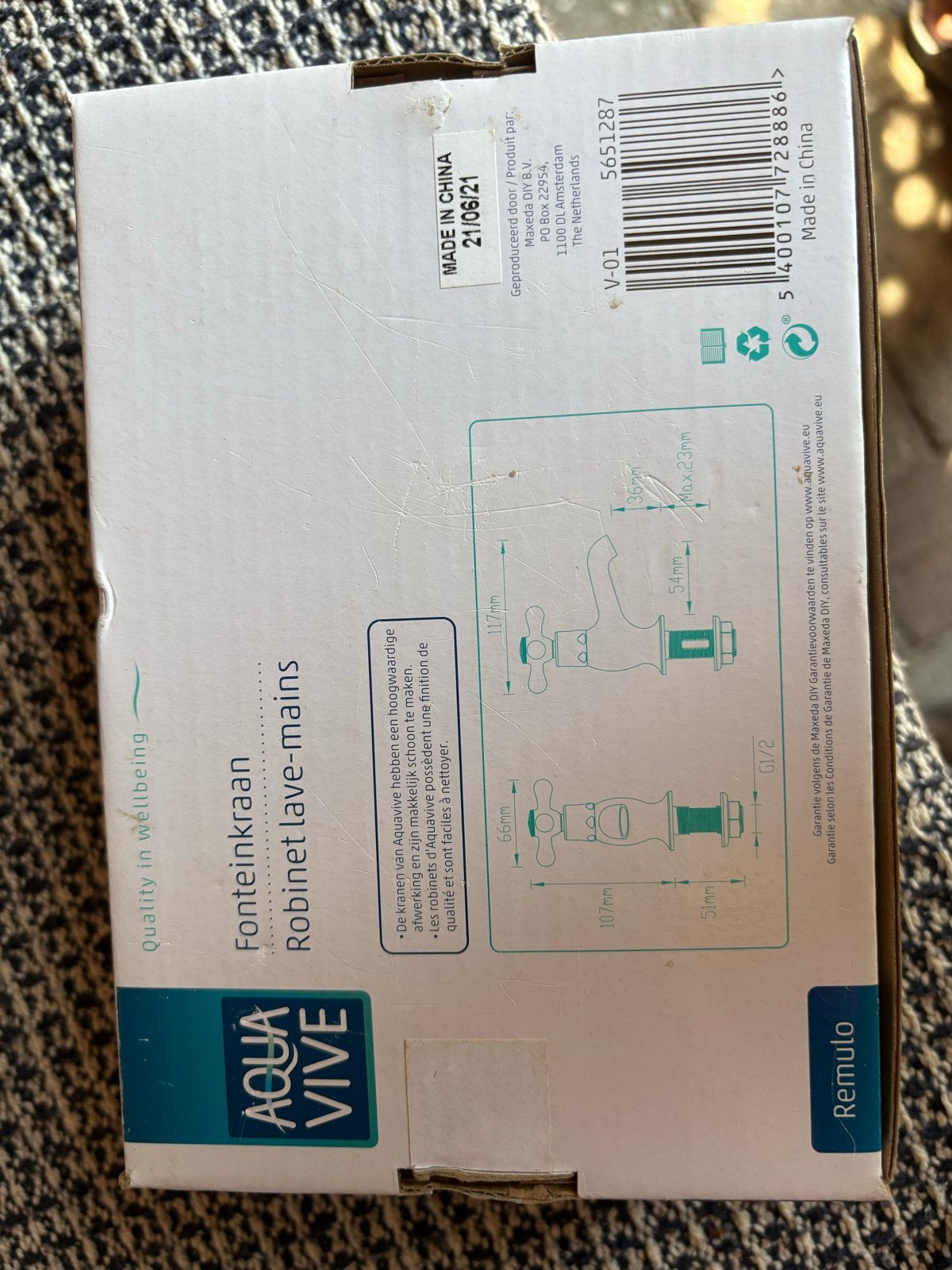 Aqua Vive Remulo Fonteinkraan Chroom, Ophalen of Verzenden, Nieuw, Chroom, Kraan