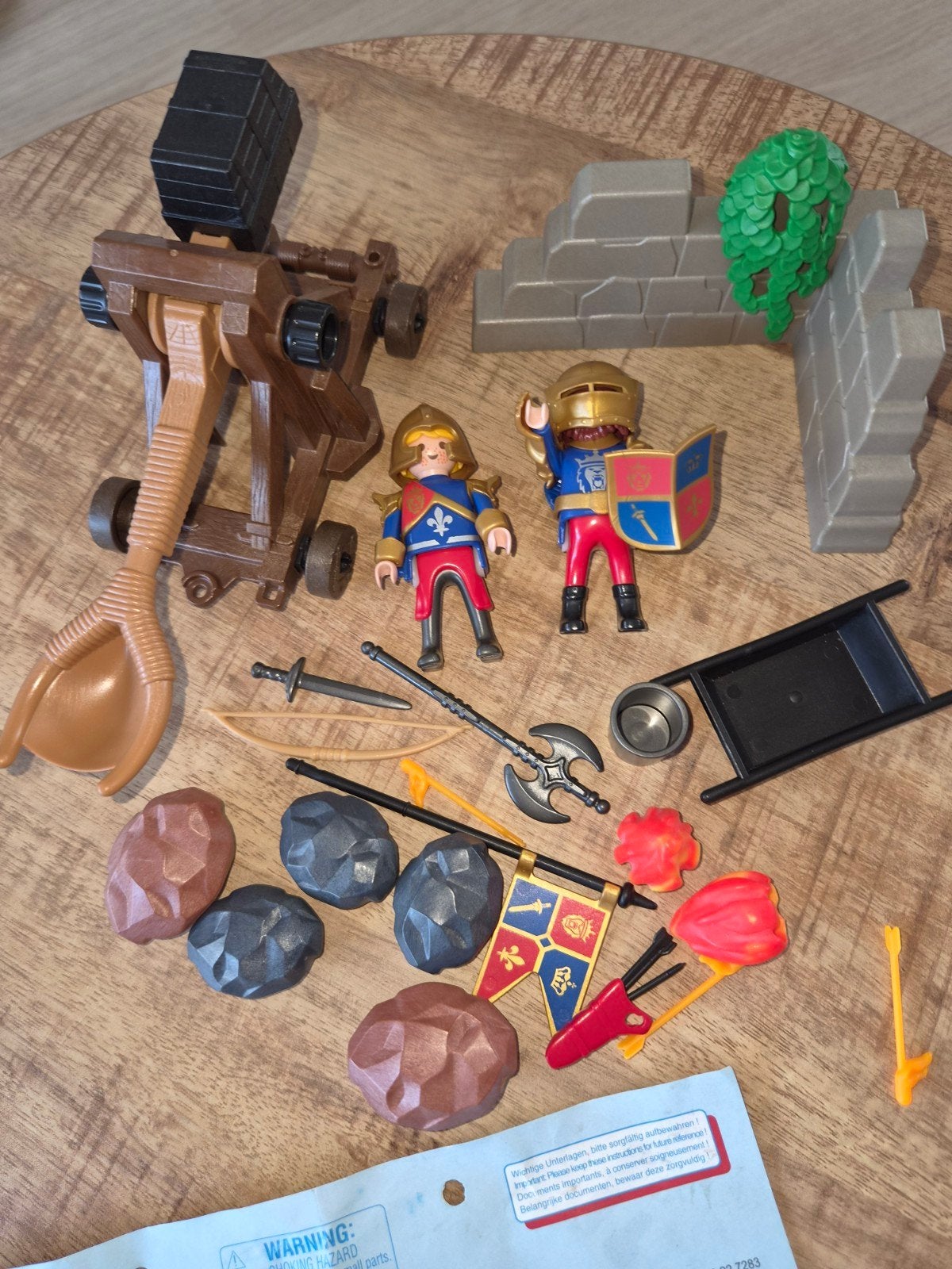 Playmobil 6039 ridders en rotsblokken werper, Complete set, Voertuig, Ophalen of Verzenden, Zo goed als nieuw