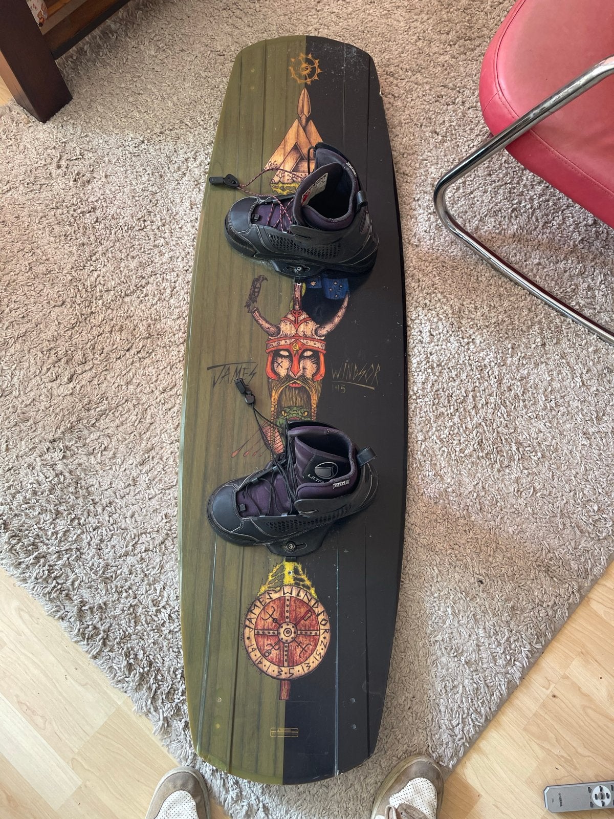 Slingshot Windsor 145 wakeboard met Liquid Force bindingen, Ophalen, Gebruikt, Board en Schoenen
