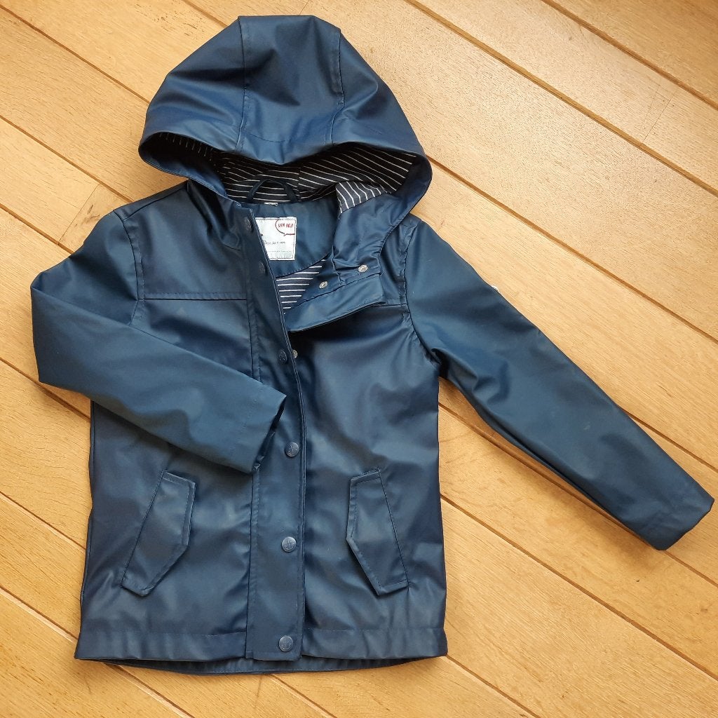Regenjas blauw maat 110, Kinderen en Baby's, Kinderkleding | Maat 110, Ophalen of Verzenden, Zo goed als nieuw, Jongen of Meisje