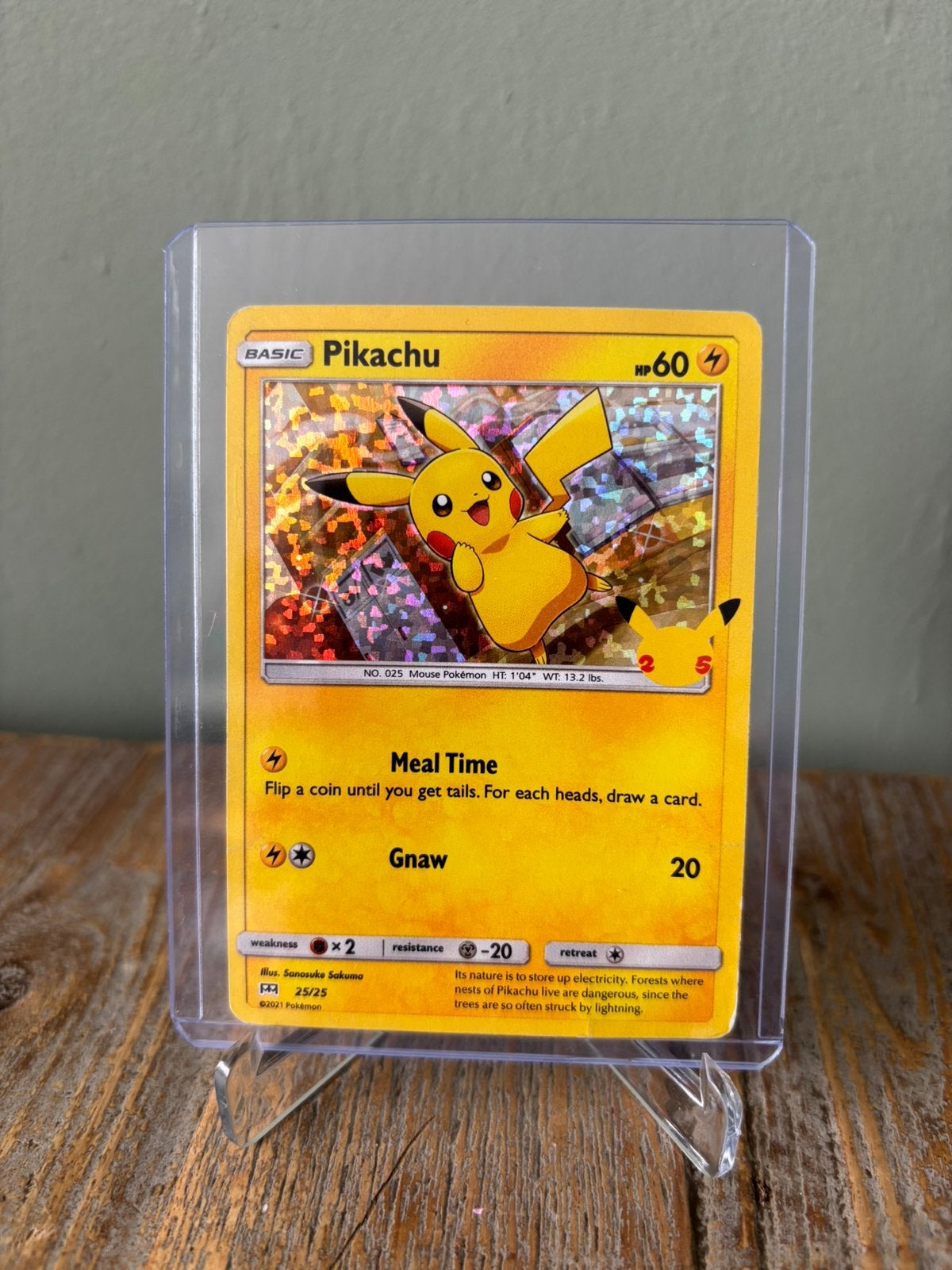 Pikachu 25/25 Holo Celebrations, Hobby en Vrije tijd, Verzamelkaartspellen | Pokémon, Ophalen of Verzenden, Losse kaart