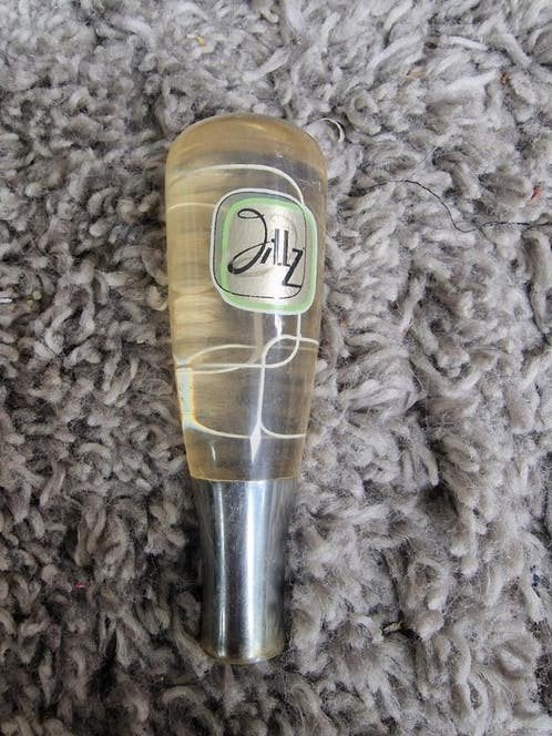 Jillz biertap knop  Transparant met logo, Verzamelen, Ophalen of Verzenden, Gebruikt, Overige merken