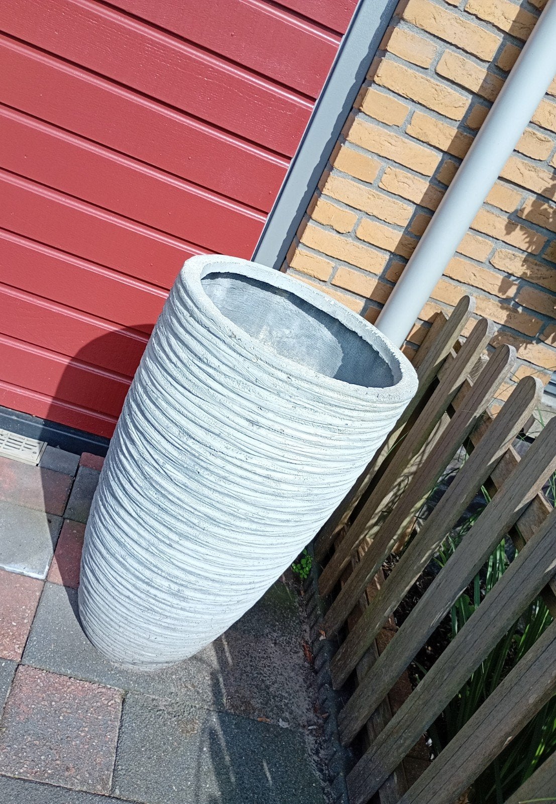 Grote bloempot x2 80 cm hoog, Tuin en Terras, Ophalen, Rond, Steen, 60 cm of meer