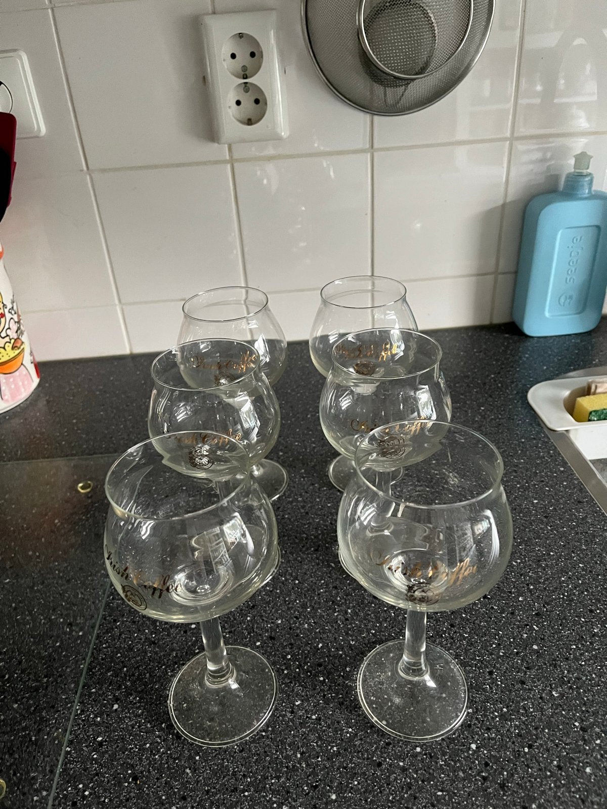 Douwe Egberts Irish Koffieglazen - Set van 6, Ophalen, Glas of Glazen, Gebruikt, Overige merken