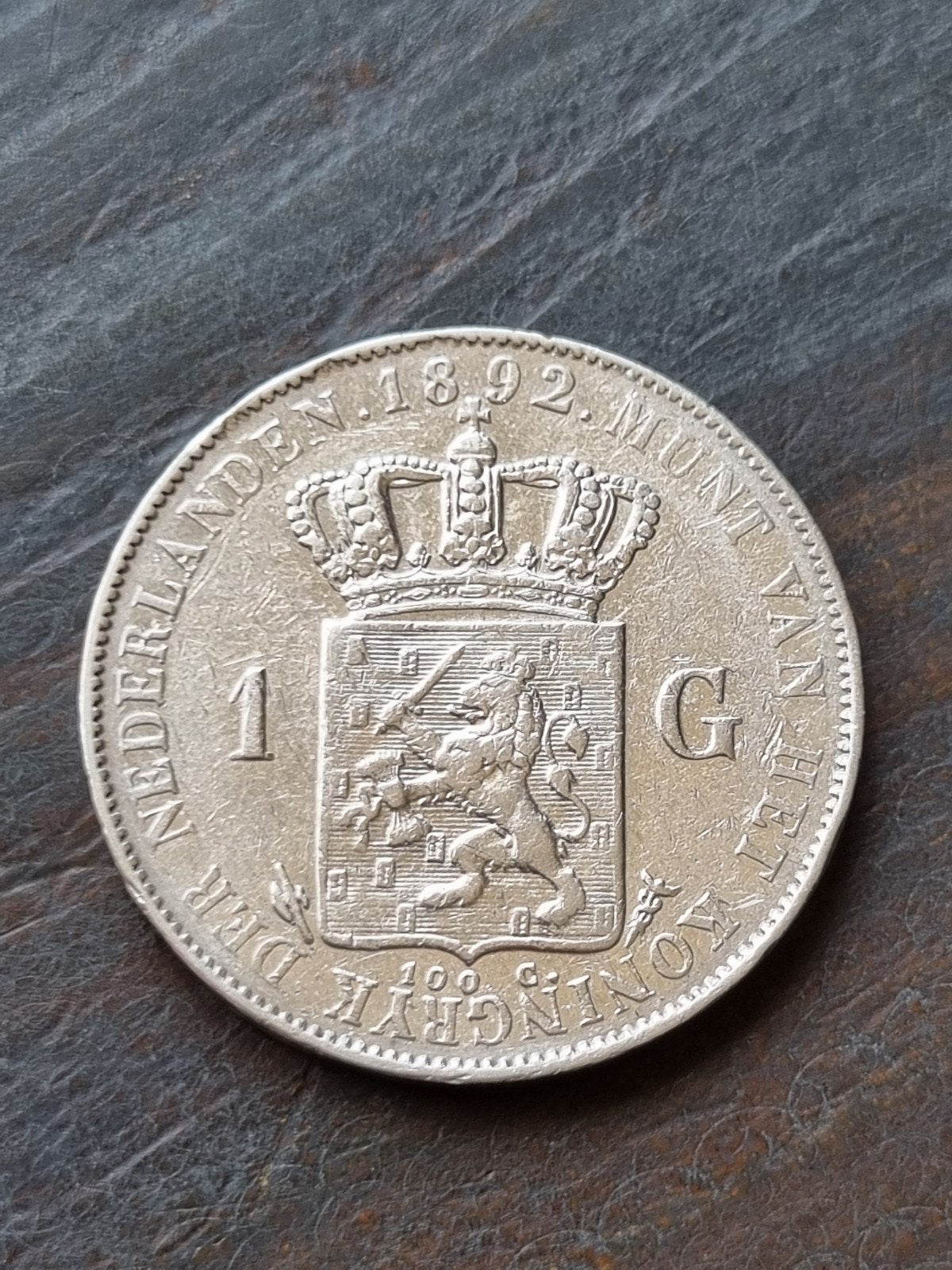 1 gulden 1892 Wilhelmina langhaar, Ophalen of Verzenden, Koningin Wilhelmina, 1 gulden, Zilver