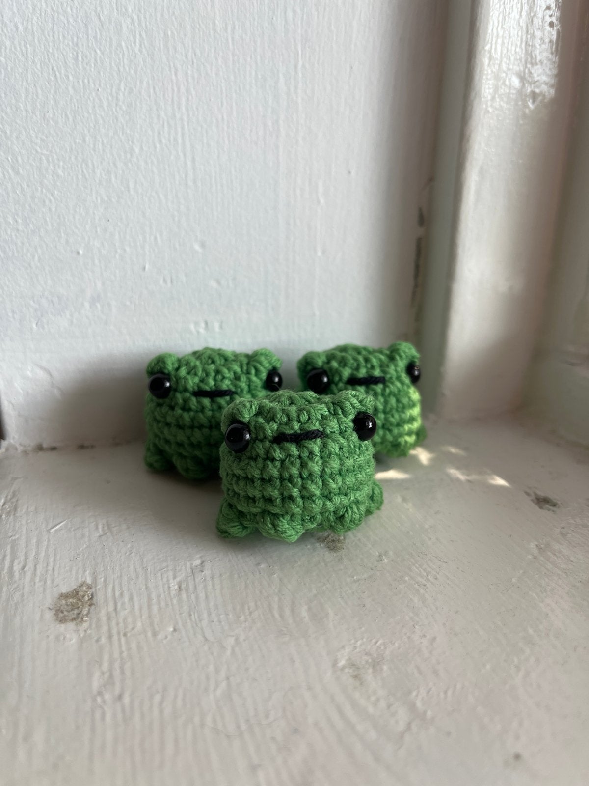 Set van 3 gehaakte kikkertjes - schattige amigurumi, Kinderen en Baby's, Kikker, Groen, Nieuw, Klein (minder dan 20 cm)