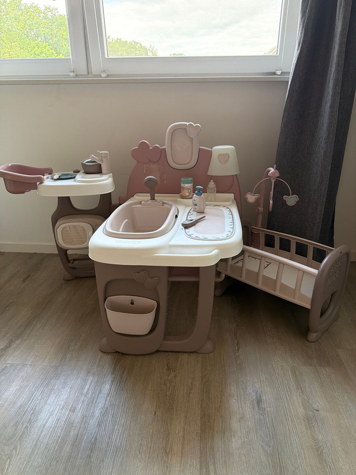 Smoby Baby Nurse speelset met wieg en accessoires, Ophalen, Zo goed als nieuw, Meisje