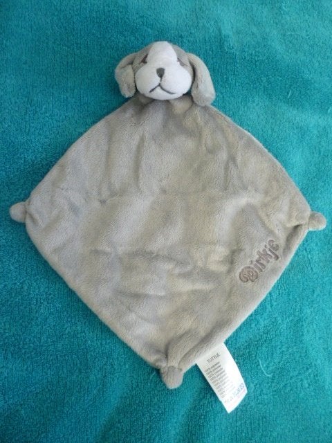 Dirkje grijs/wit velours hond knuffeldoekje 19x19 cm, Overige merken, Grijs, Ophalen of Verzenden, Zo goed als nieuw