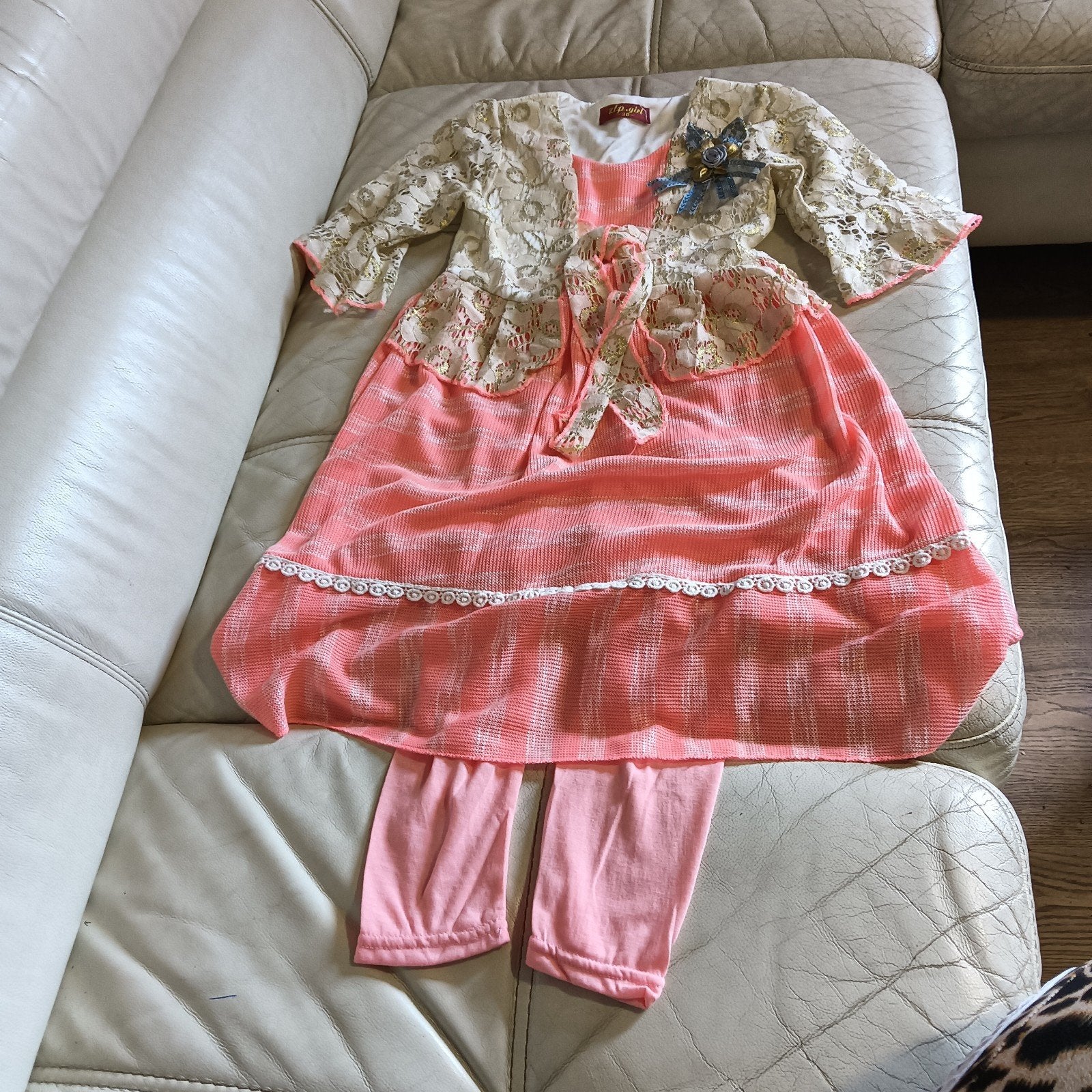 Feestelijke jurk met legging, maat 92/98, Kinderen en Baby's, Meisje, Zo goed als nieuw, Setje, Zlp.girl