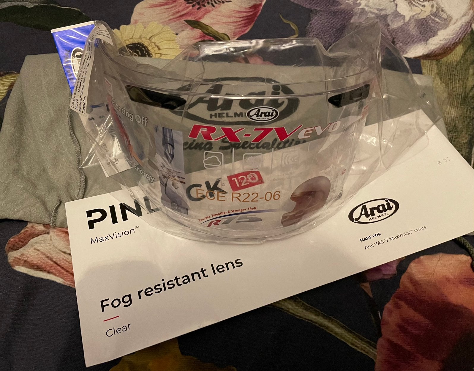 Arai rx7 evo clear vizer Nieuw + Pinlock + Helmzak, Ophalen of Verzenden, Nieuw met kaartje, Integraalhelm, Arai