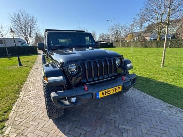Jeep Wrangler 2.0T Sahara AUT grijs kenteken 37.750 excl BTW, Auto's, Jeep, Automaat, Zwart, Zwart, Leder