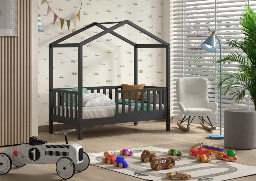 Dallas peuterbed huisbed - 70x140 - Antraciet, Niet ingevuld, Niet ingevuld, Niet ingevuld