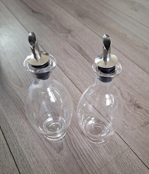 Maitre olie en azijn set glas 20 cm nieuw, Nieuw, Ophalen of Verzenden, Overige merken, Glas