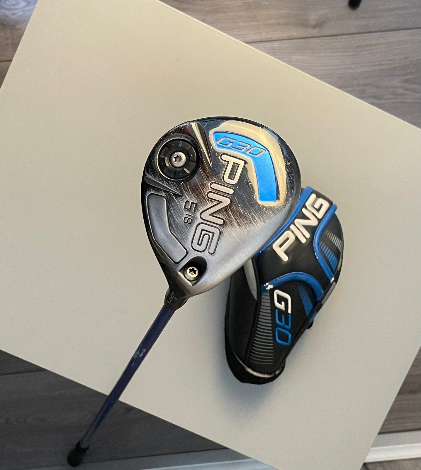 Ping G30 5 wood | Stiff Flex | Goede staat | incl. headcover, Ophalen of Verzenden, Gebruikt, Club, Ping