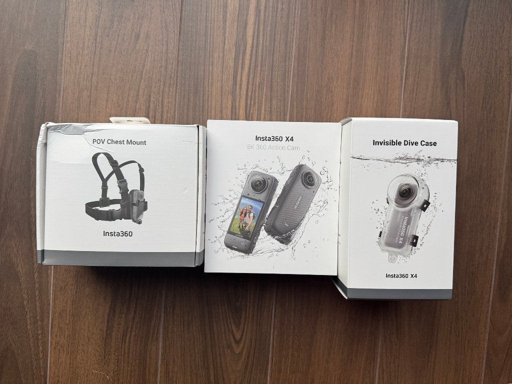 Insta360 X4 8K + 2 accu's + Chest Mount + Dive Case, Audio, Tv en Foto, Verzenden, Gebruikt, Overige merken