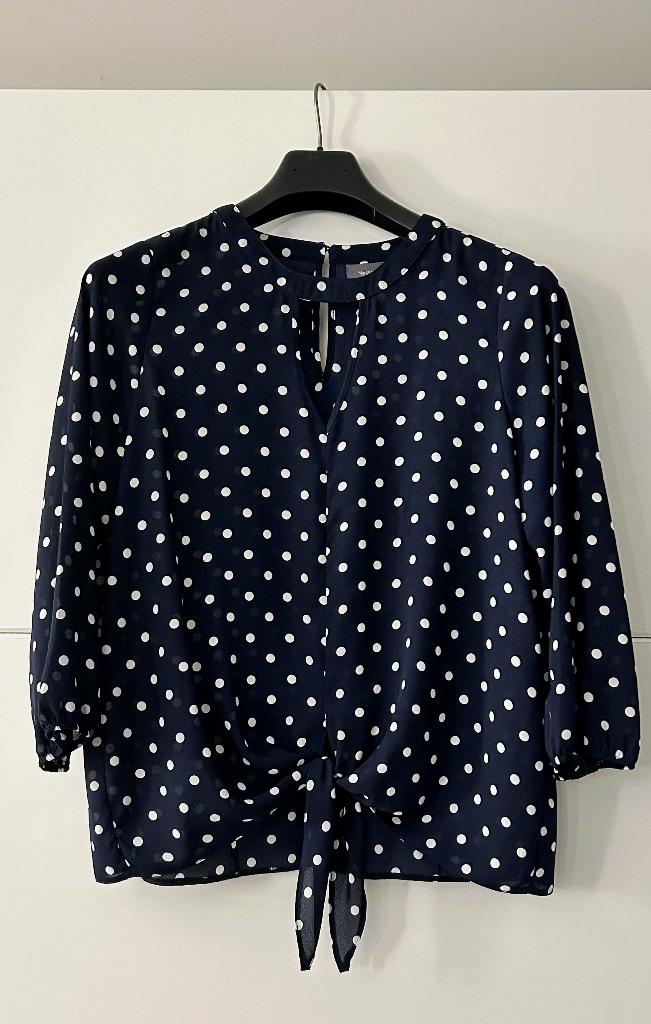 Yessica blauwe blouse met witte stippen, Kleding | Dames, Blouses en Tunieken, Maat 38/40 (M), Blauw, Yessica, Ophalen of Verzenden
