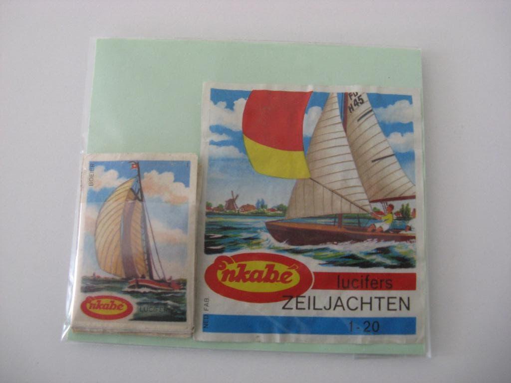 Lucifersmerken Enkabe Zeiljachten serie 1 -20, Ophalen of Verzenden, Zo goed als nieuw, Luciferdoosjes of -merken