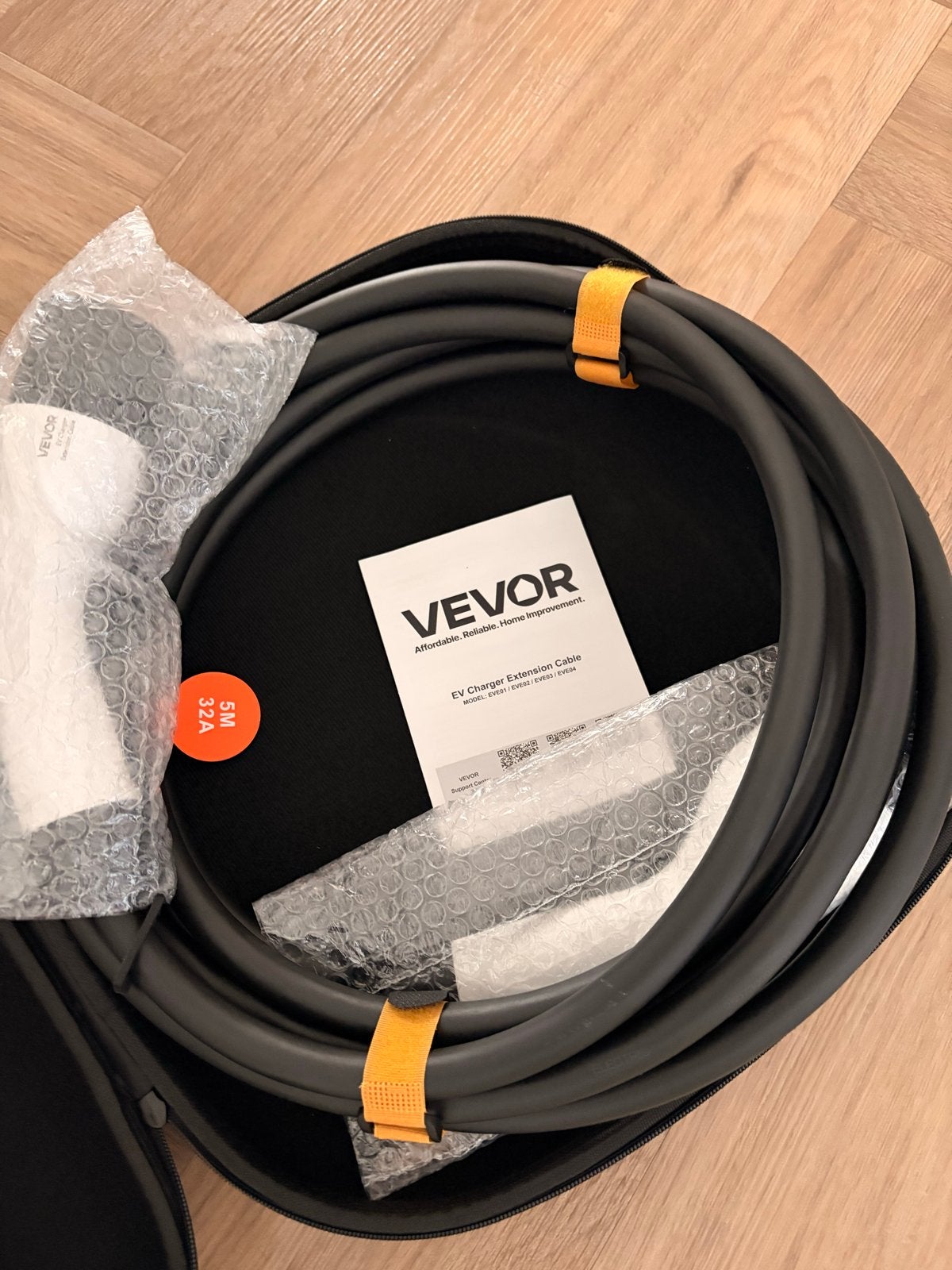 VEVOR Type 2 EV-oplaadkabel 32A 22kW 5m IP66 met tas, Ophalen of Verzenden, Nieuw, Universele onderdelen