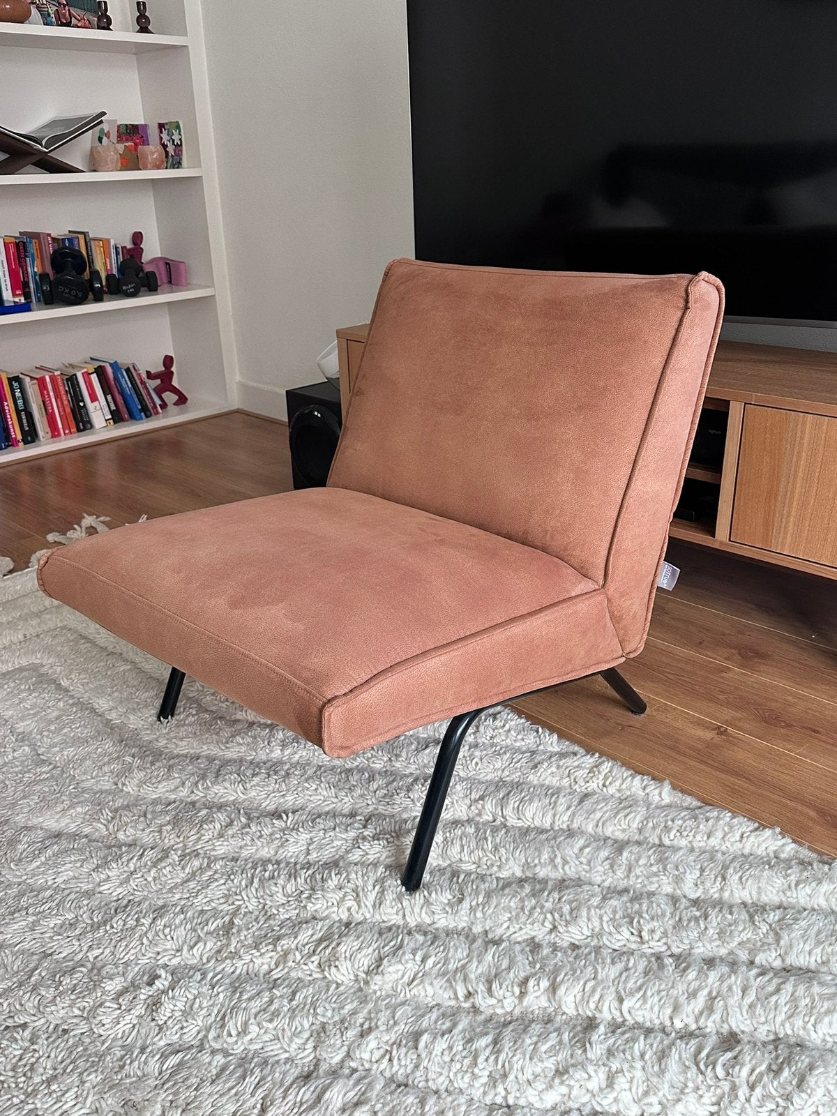 Fauteuil cognac, Ophalen, Zo goed als nieuw, 75 tot 100 cm, 50 tot 75 cm