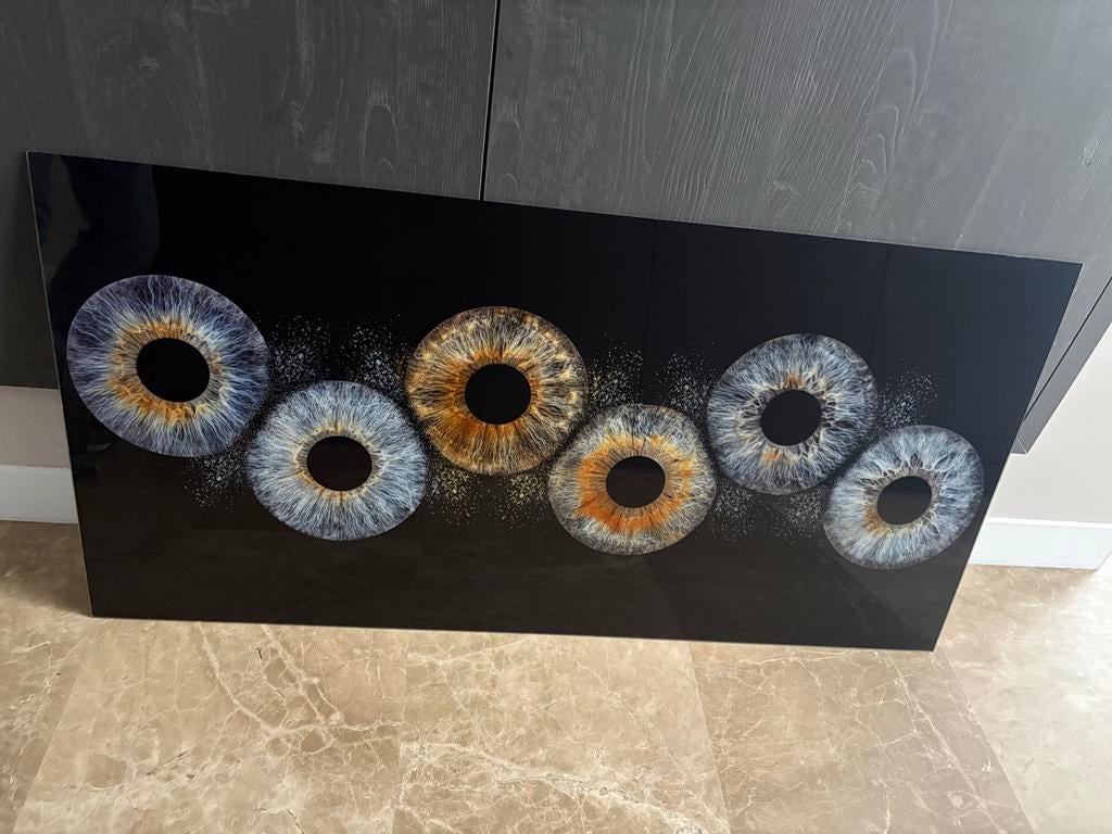 Oogkunst Schilderij 6 Personen 120x60 cm met Ophangsysteem, Ophalen