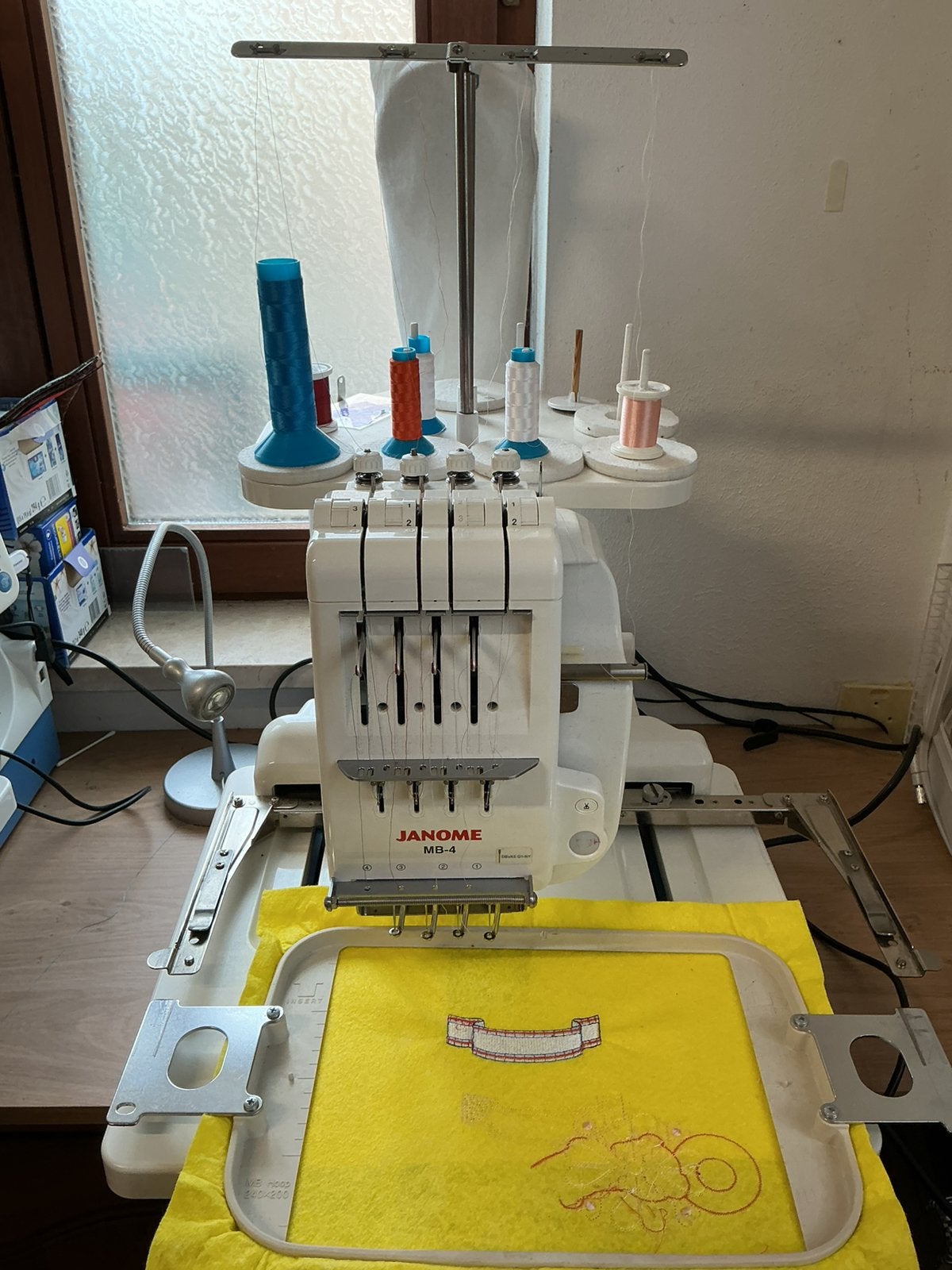 Janome borduurmachine mb4, Hobby en Vrije tijd, Ophalen, Gebruikt, Borduurmachine