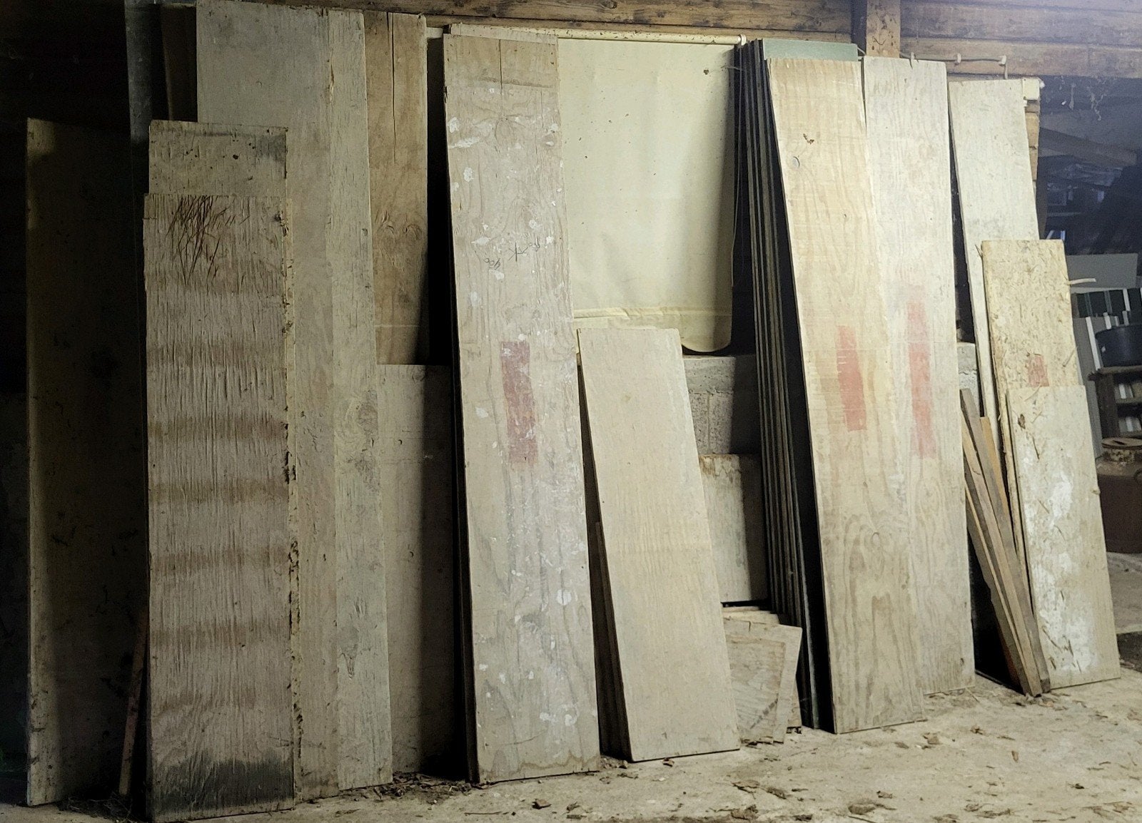 Partij houten bekistingsschotten / bekistingspanelen + regel, Gebruikt, Ophalen of Verzenden, Plank, Minder dan 200 cm