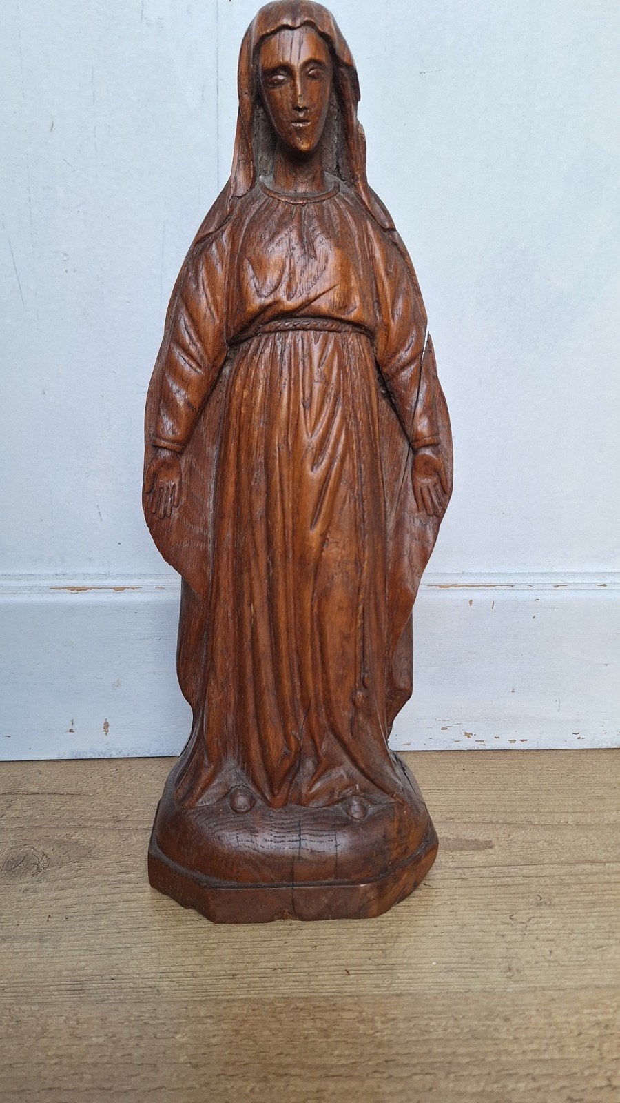 antieke houten Maria beeld,  zie foto's, Verzenden