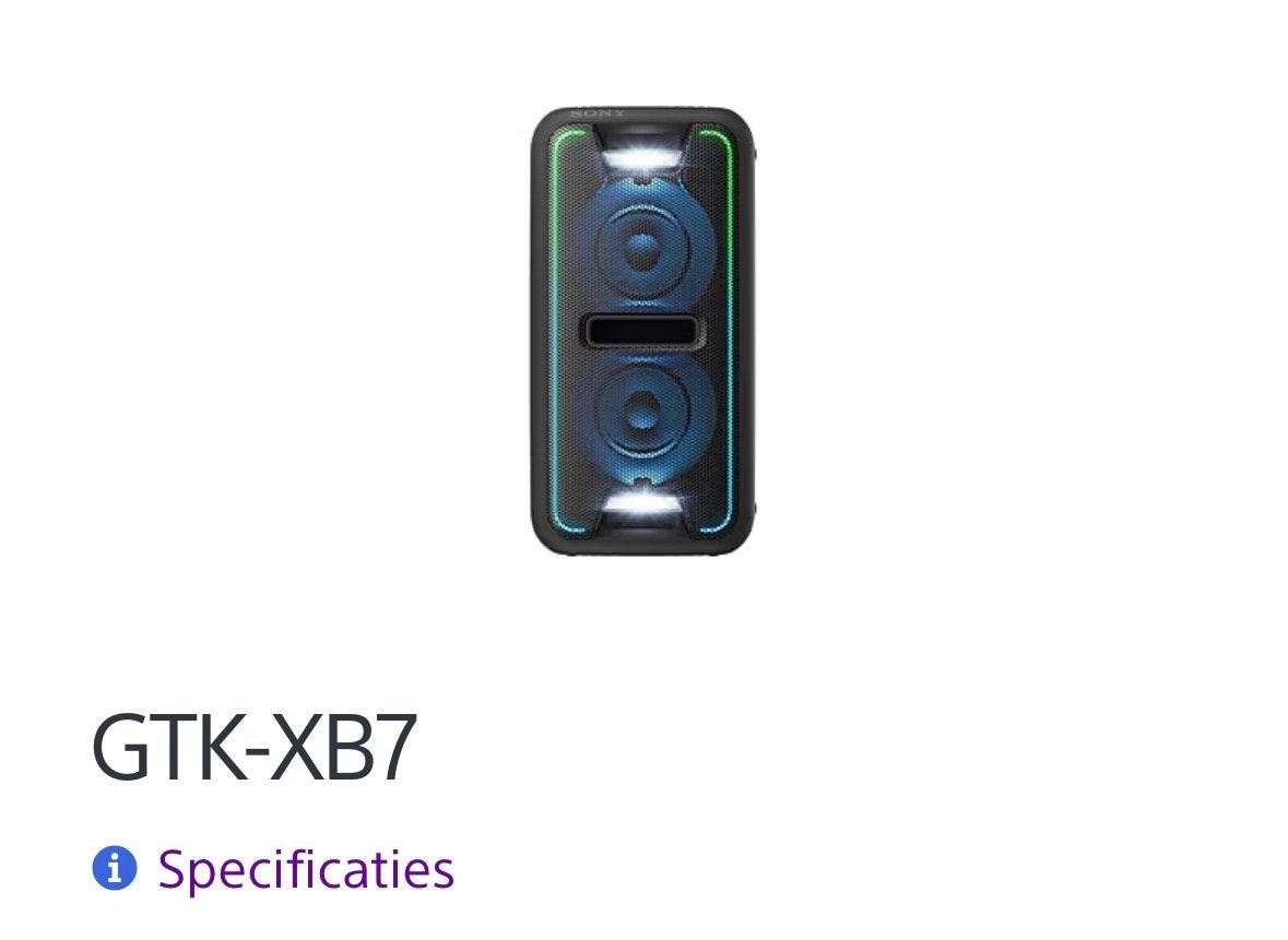 Foto 10 van Sony GTK-XB7 Party Speaker 350W met Lichteffecten