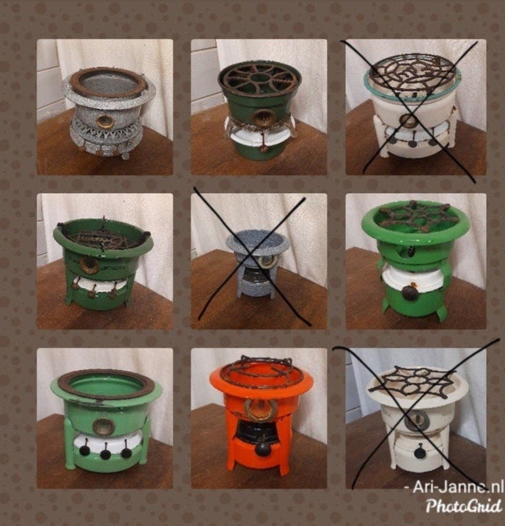 Oude petroleum stellen, emaille, brocante decoratie, Antiek en Kunst, Ophalen of Verzenden
