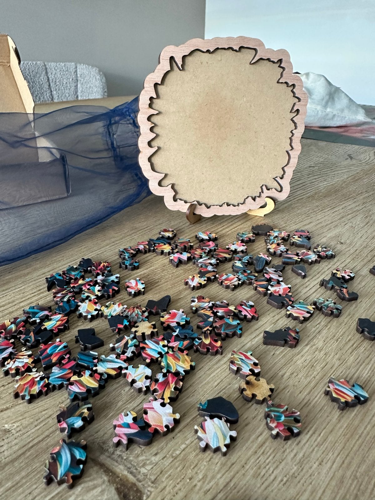 Unieke houten puzzel: Katten of bloem design, Ophalen, Minder dan 500 stukjes, Zo goed als nieuw, Legpuzzel