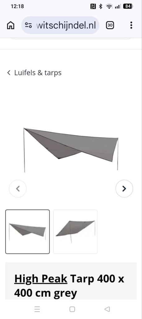 High peak tarp/ capri 3.0/ Obelink, Ophalen of Verzenden, Nieuw