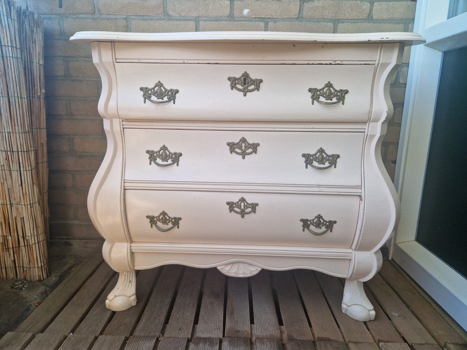 Antieke ladekast, commode, barokstijl, crème, vintage, Ophalen