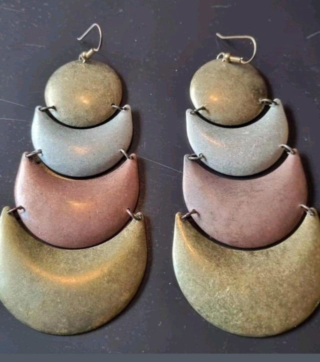Lange licht metalen lange oorbellen, Overige materialen, Overige kleuren, Ophalen of Verzenden, Hangers