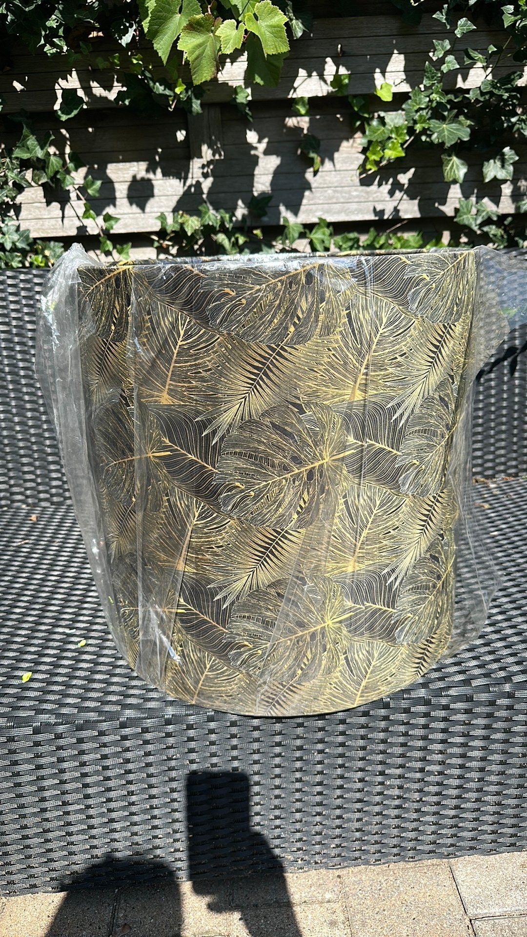 Zeer fraaie lampenkap; jungle groen-goud, Huis en Inrichting, Lampen | Lampenkappen, Ophalen, Rond, Nieuw, Textiel