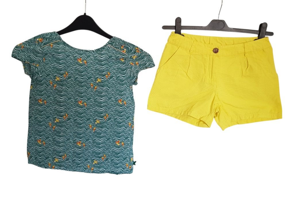 Geweldig geel-groen vogel setje in maat 146-152., Kinderen en Baby's, Kinderkleding | Maat 146, Verzenden, Zo goed als nieuw, Meisje