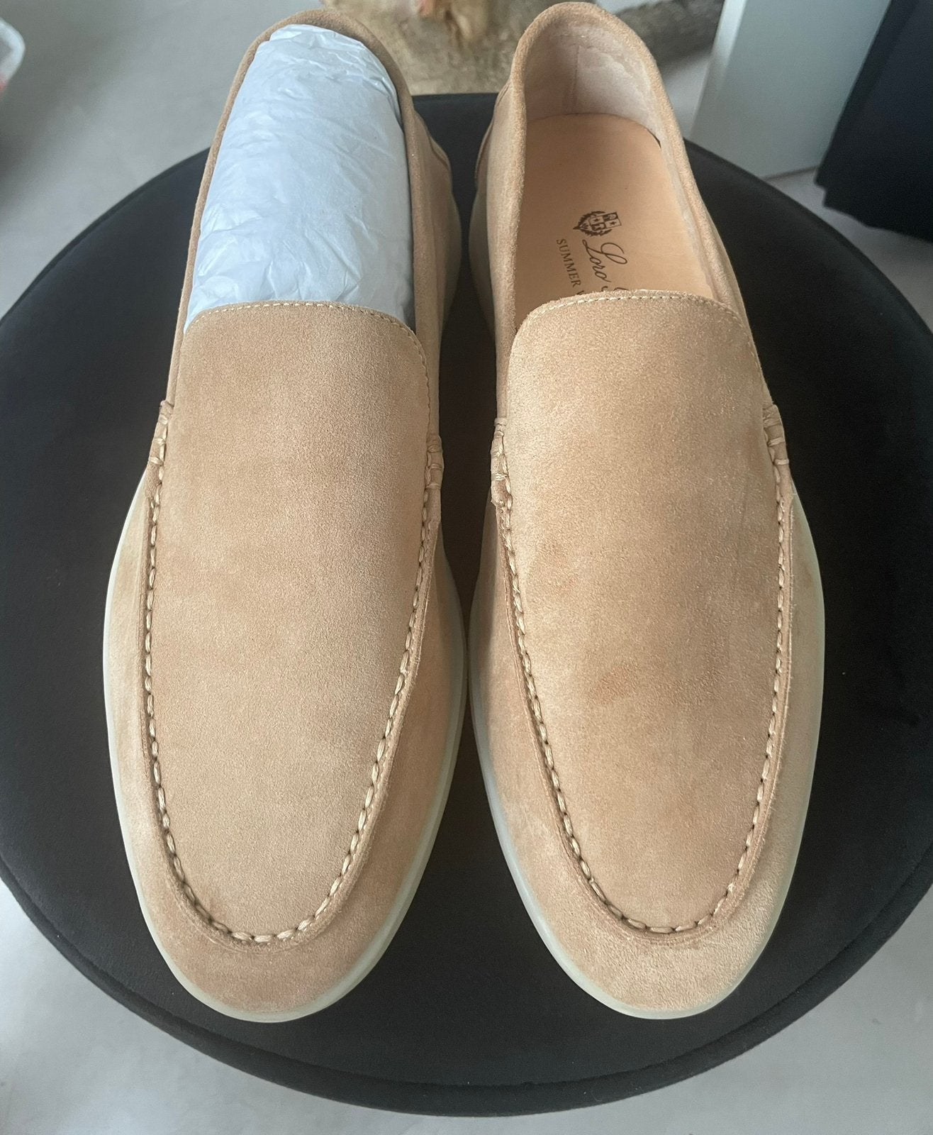 Camelkleurige loro piana maat 40, Loafers, Bruin, Nieuw, Ophalen of Verzenden