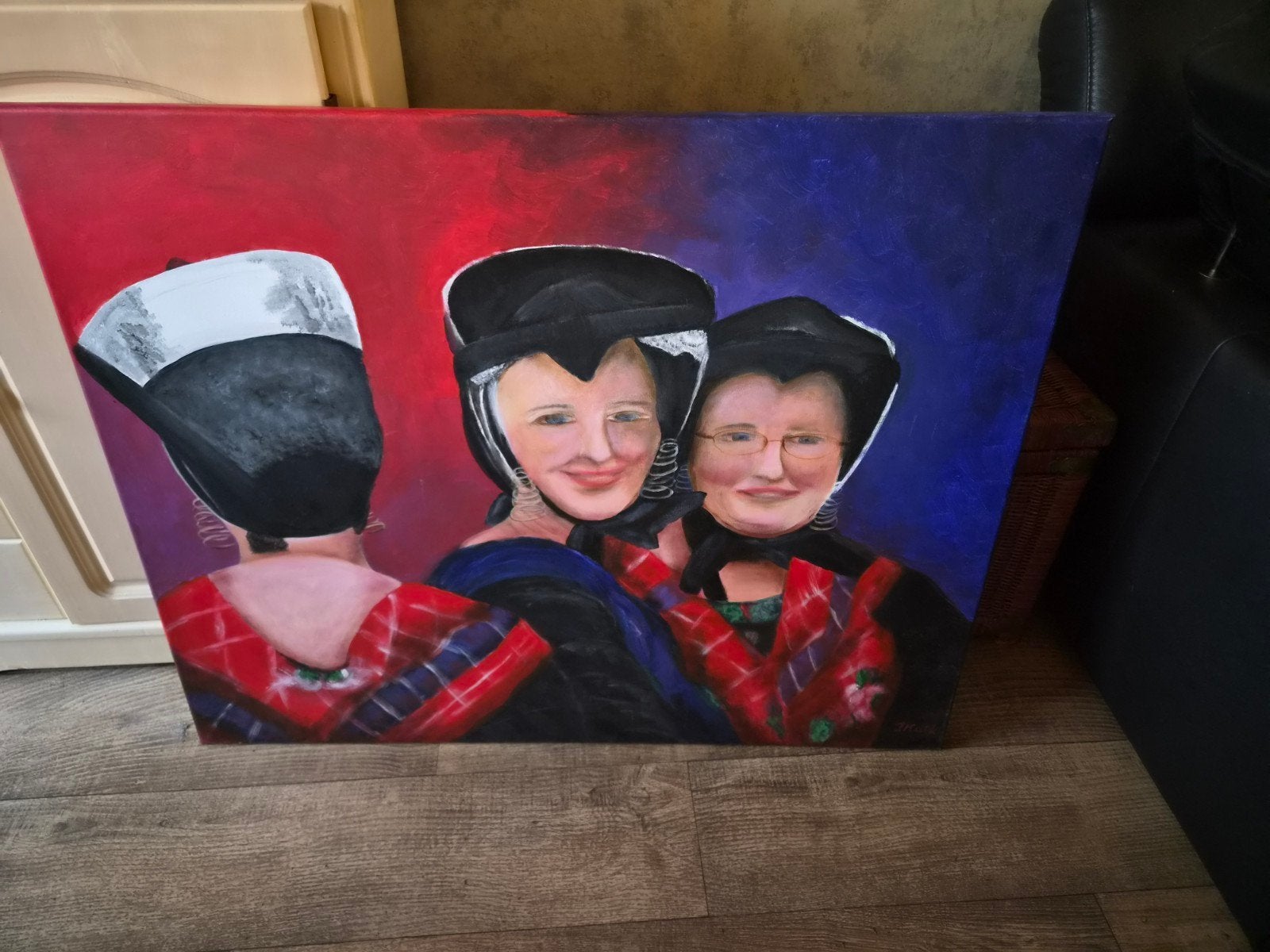 schilderij, Staphorster vrouwen, Ophalen