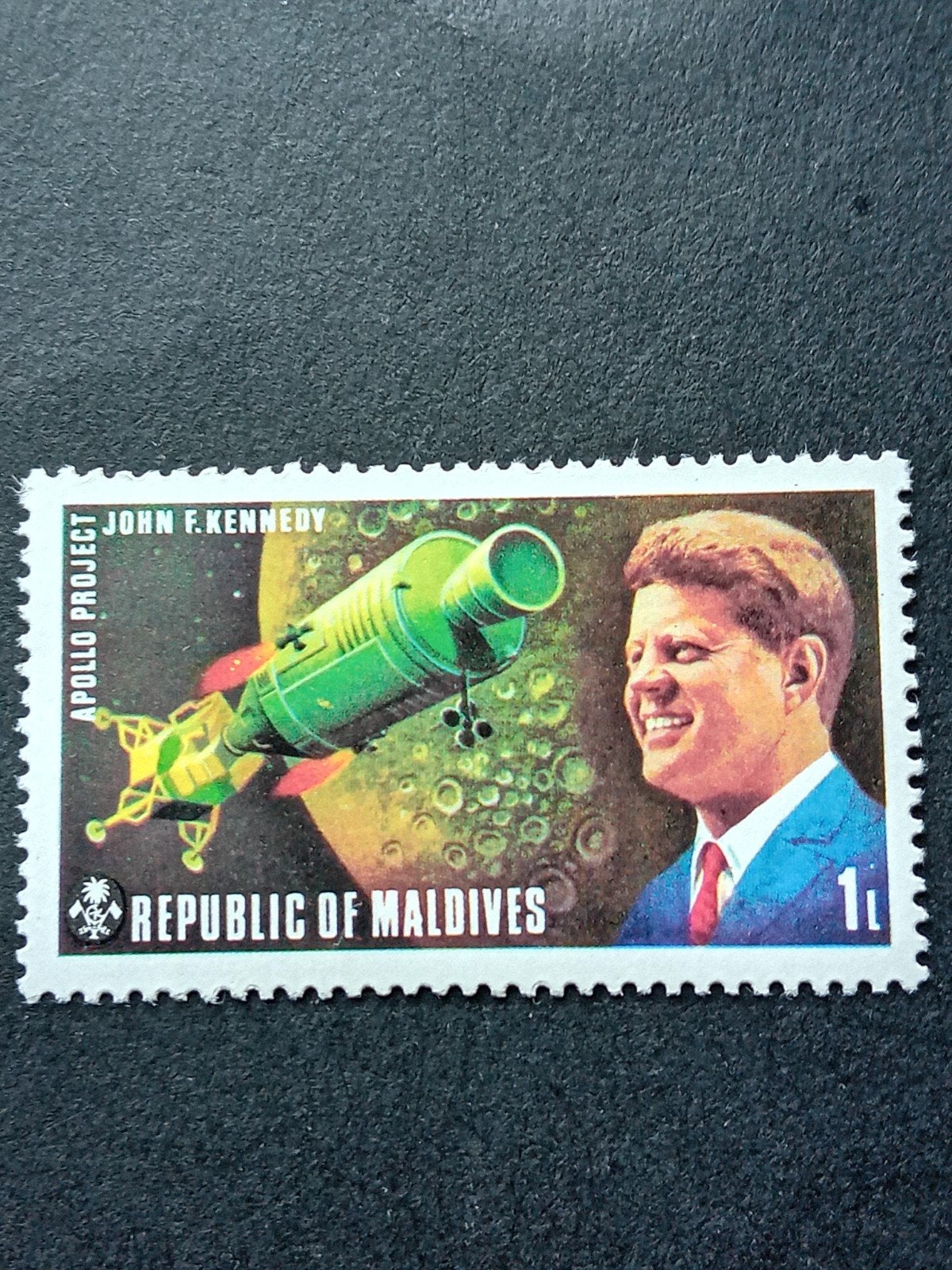 Maldiven postzegel Apollo Project John F. Kennedy, Ophalen of Verzenden, Postfris