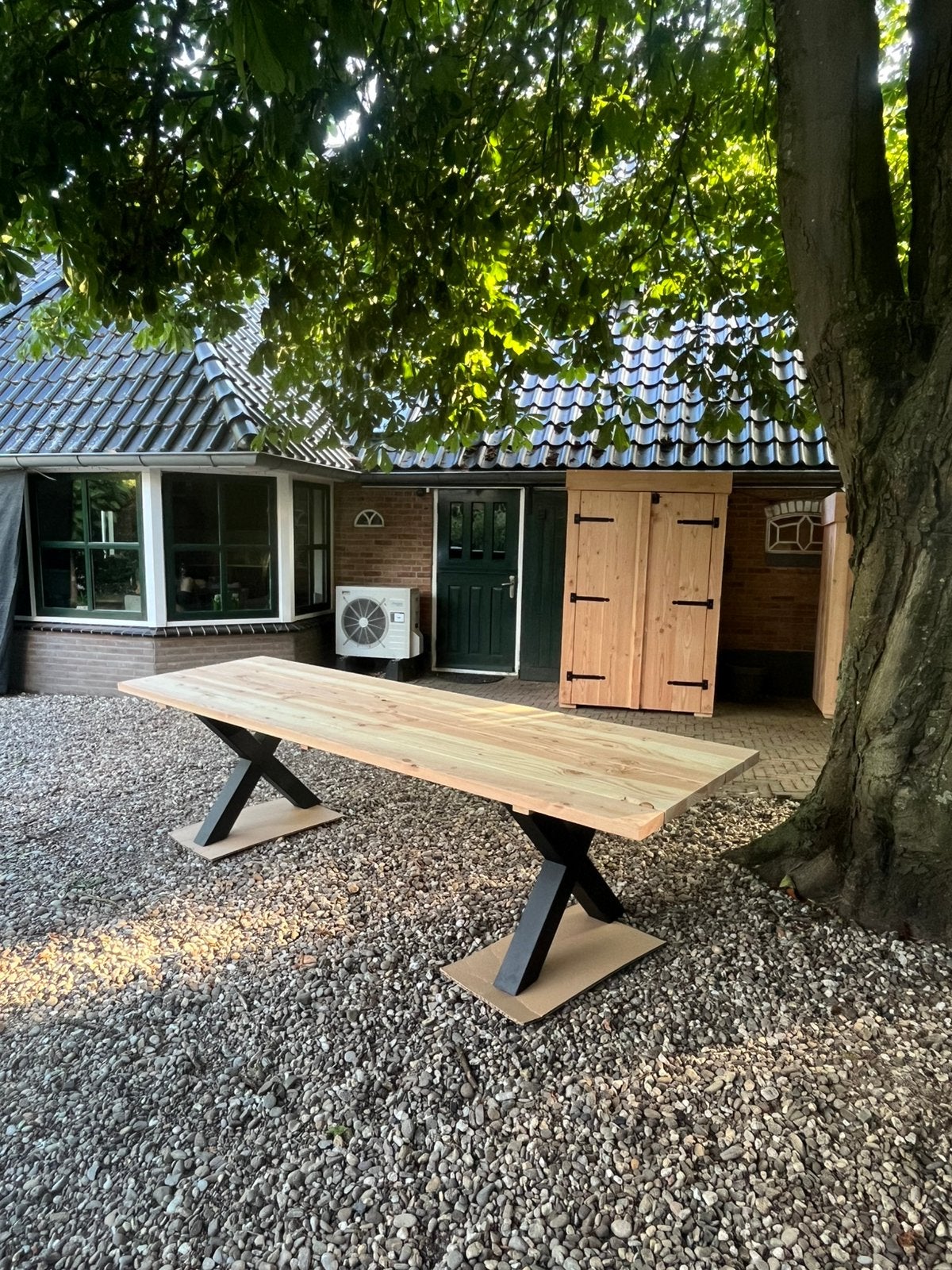 Tafel met Douglas hout!, Ophalen, Zo goed als nieuw, Plank, Minder dan 200 cm