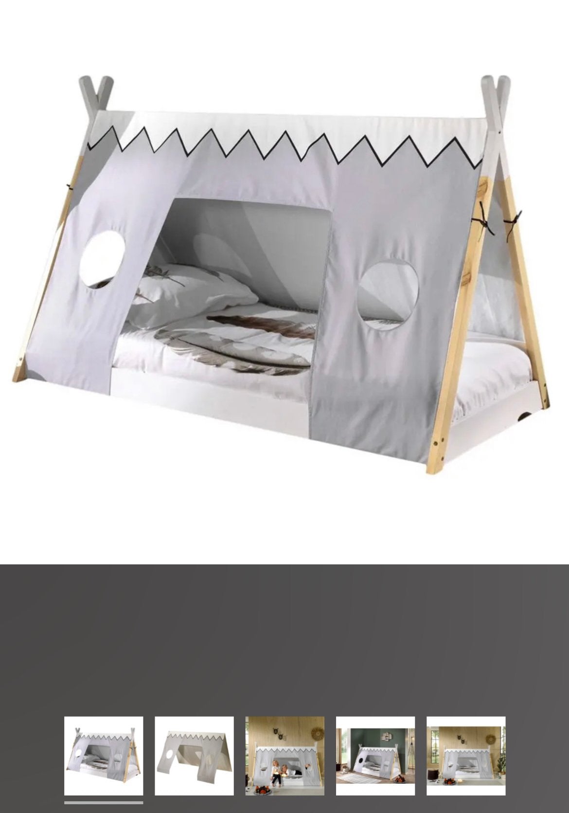 Mooie tipi tent laag kinder bed, Ophalen, Gebruikt, 90 cm, Eenpersoons