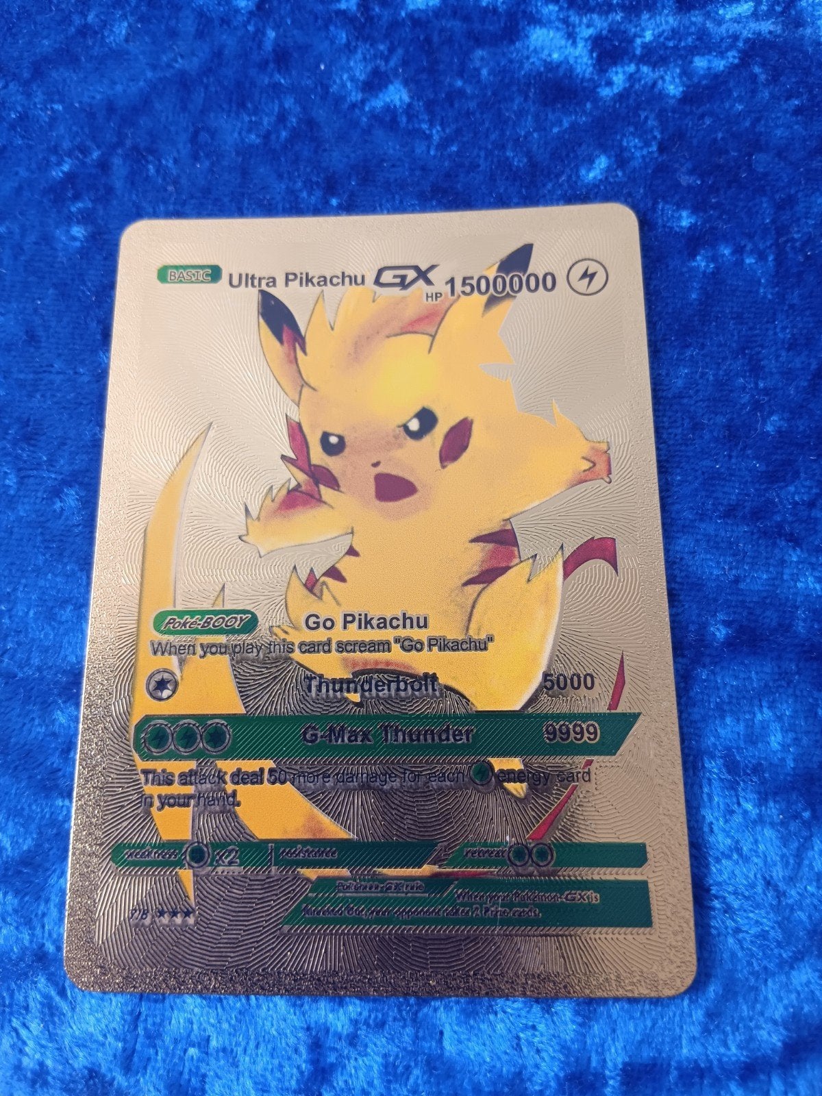 Ultra Pikachu GX - Gold foil- Fanart Kaart, Ophalen of Verzenden, Nieuw, Losse kaart, Foil