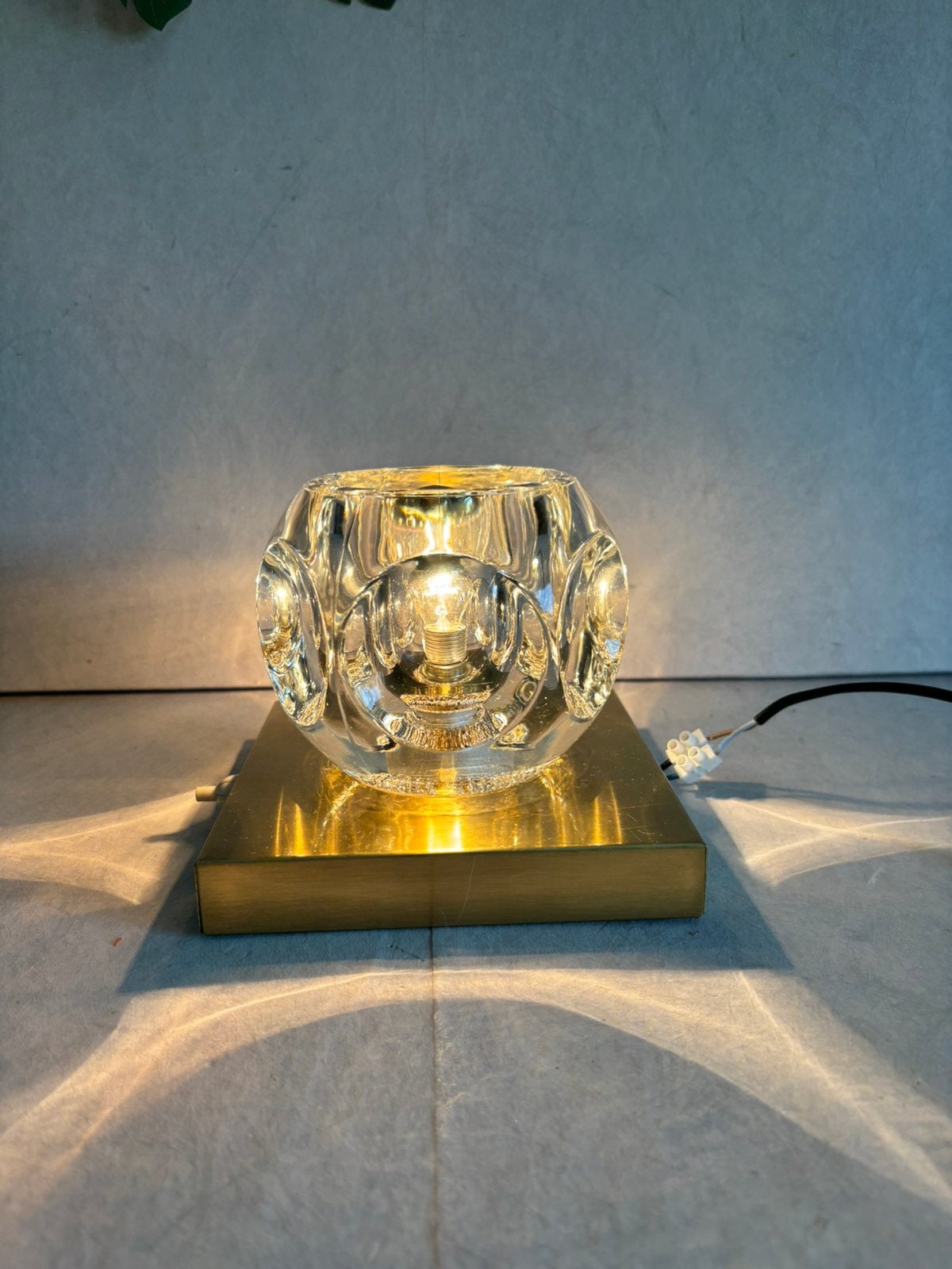 Vintage Peill & Putzler "Ice Cube" tafel of wandlamp kristal, Huis en Inrichting, Ophalen of Verzenden, Gebruikt, Design