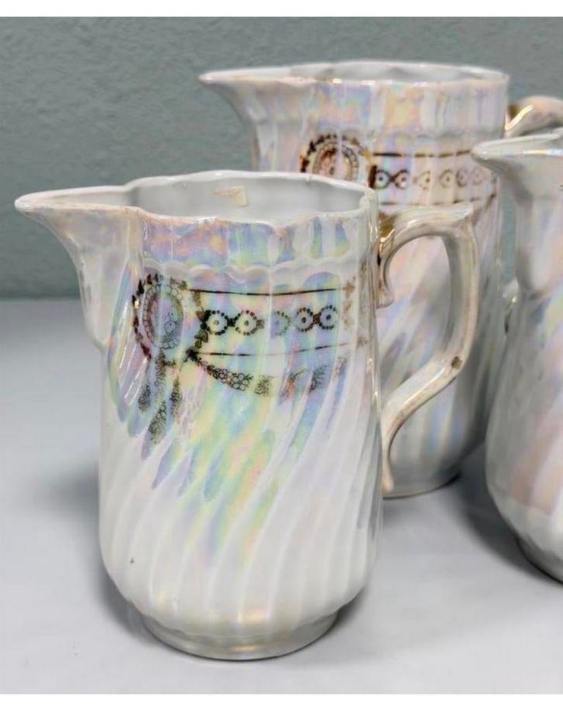 3 Kannen Sadler Swirl Lustreware theeset vintage parelmoer, Antiek en Kunst, Antiek | Servies los, Ophalen of Verzenden