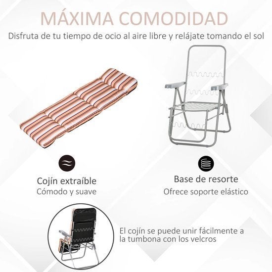 Set van 2 Vouwbare Loungestoelen met Verstelbare Rugleuning, Corvance B.V., Verzenden, Nieuw, Corvancebol@gmail.com